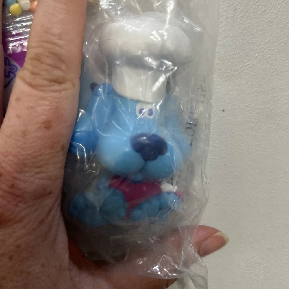 Vtg Blue's Clues Chef Blue Clock Cake Topper NIP